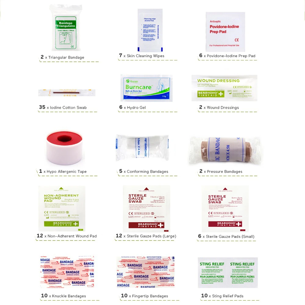 الإسعافات الأولية لتقوم بها بنفسك ضمادة Triangulaire الجرح وسادة لاصق طبي للمنزل السفر في الهواء الطلق مخيم الإسعافات الأولية اكسسوارات