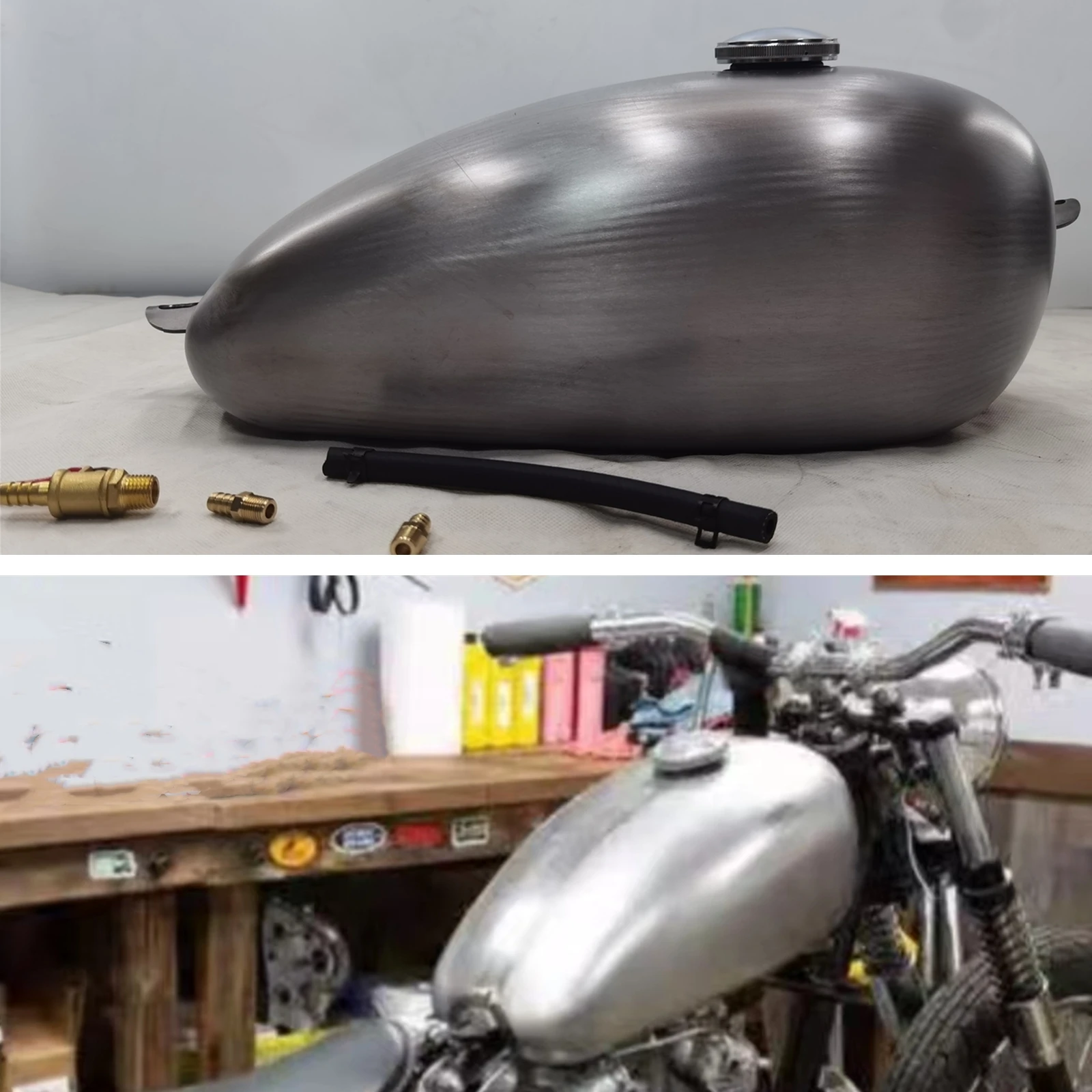 11L Motorcycle Petrol Gas Fuel Tank Universal Fit For Harley-Davidson YAMAHA Honda Suzuki All Motorcycles