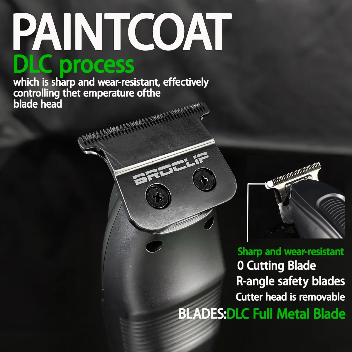 المهنية BRDCLIP FA1981 999 FK701 609 الشعر المتقلب 7500 دورة في الدقيقة 9000 دورة في الدقيقة DLC كامل المعادن 0 شفرة القطع مجموعة الحلاق ماكينة حلاقة الرجال