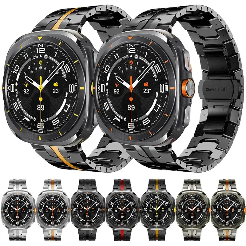 

xDfind Ремешок для часов из нержавеющей стали с пряжкой-бабочкой для Samsung Galaxy Watch Ultra 47 мм/Ultra 2025 Сменный ремешок для часов
