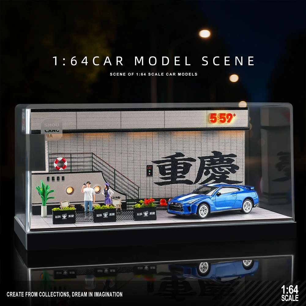 

1/64 миниатюрная сцена, обеденный бар, модель, коробка для демонстрации популярной регистрации, коллекционный подарочный орнамент