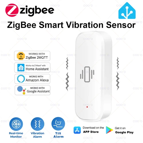 ZigBee-Sensor de vibración inteligente, monitoreo en tiempo Real, detección de puerta y ventana, alarma de inclinación, sistema de protección de seguridad para el hogar inteligente