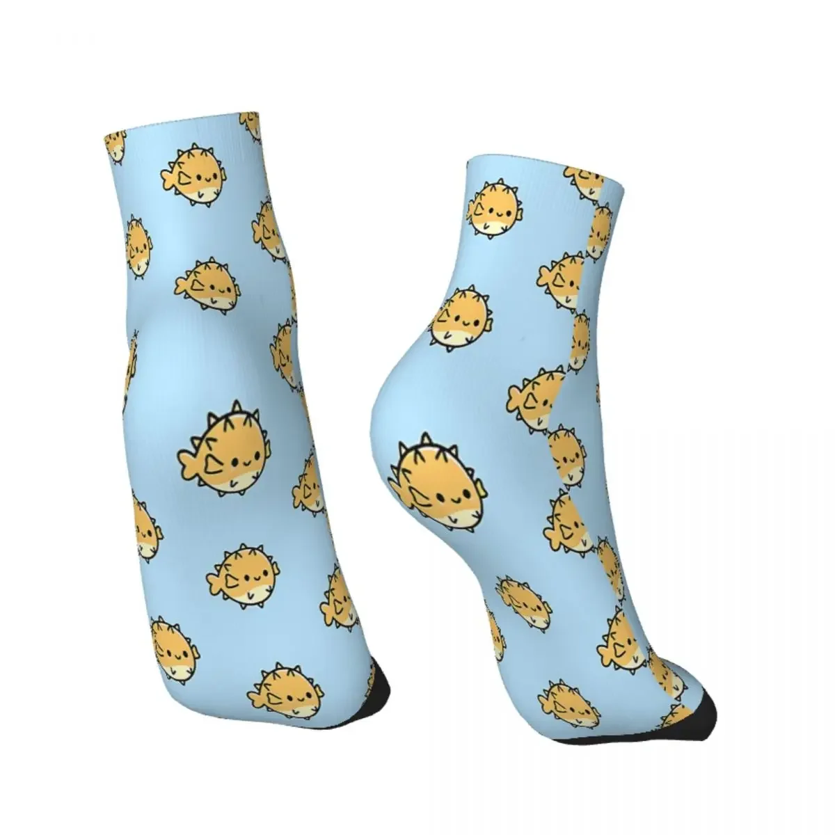 Pufferfish Marine Life Ankle Socks Male Mens Women Spring Stockings Harajuku