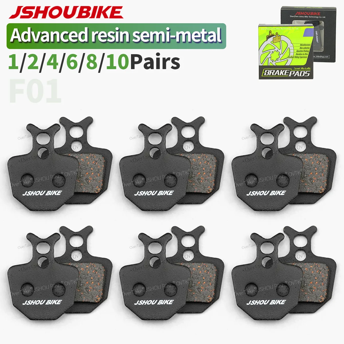 

JSHOUBIKE Advanced Semi-metal Bicycle brake pads Silent Kevlar copper for Formula old model brakes,JETTA DA6/DA7/DA8,ATX710/730