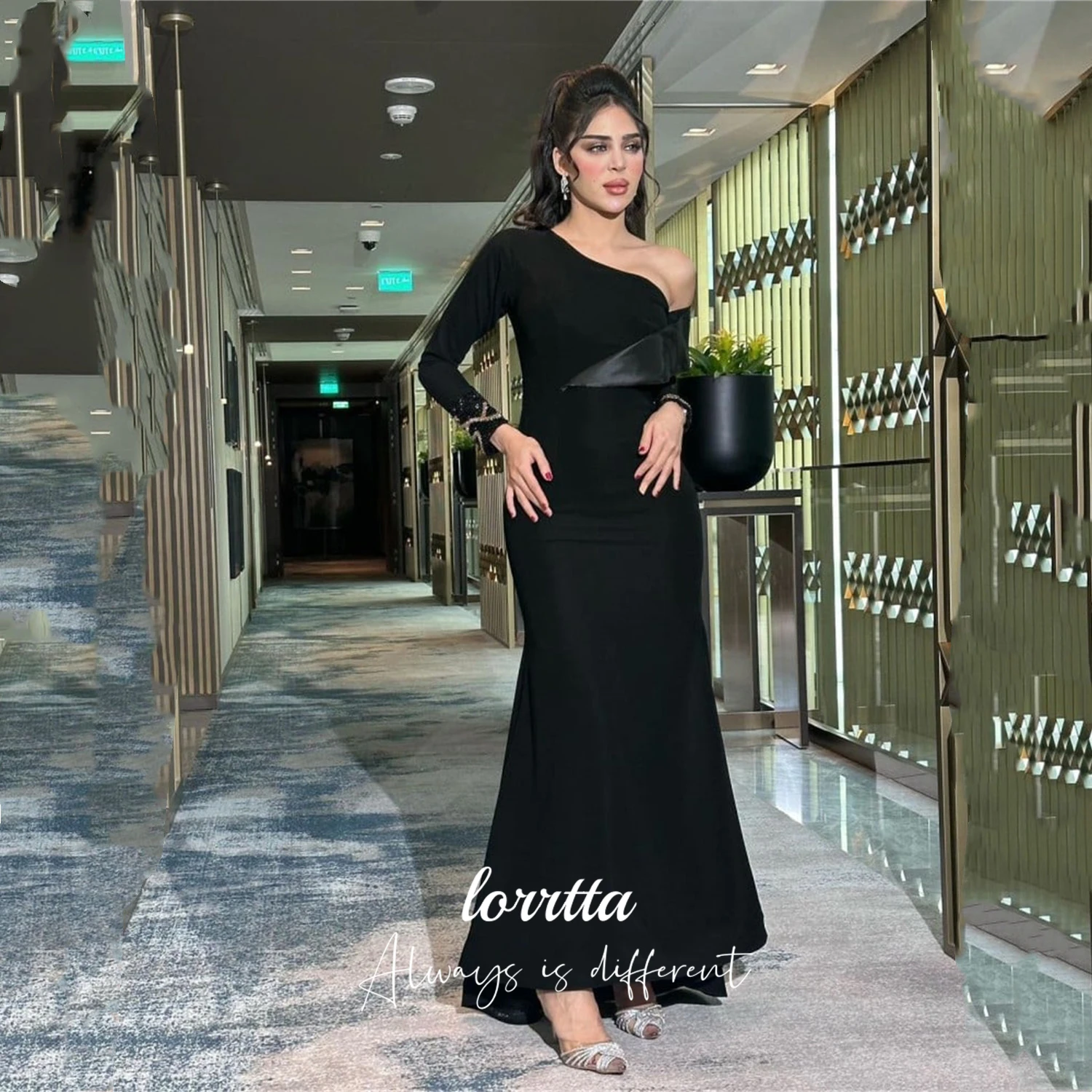Loretta Maßgeschneiderte luxuriöse Damen-Abendkleider für besondere Anlässe, Partykleid, Meerjungfrau, lange Kleider mit Ärmeln, Abschlussball
