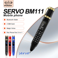 Low Price Sale SERVO BM111 3-in-1 Mobile Phone Pen Phone Portable Fan Magic Voice Bluetooth Dial Small Feature Cellphone FMRadio