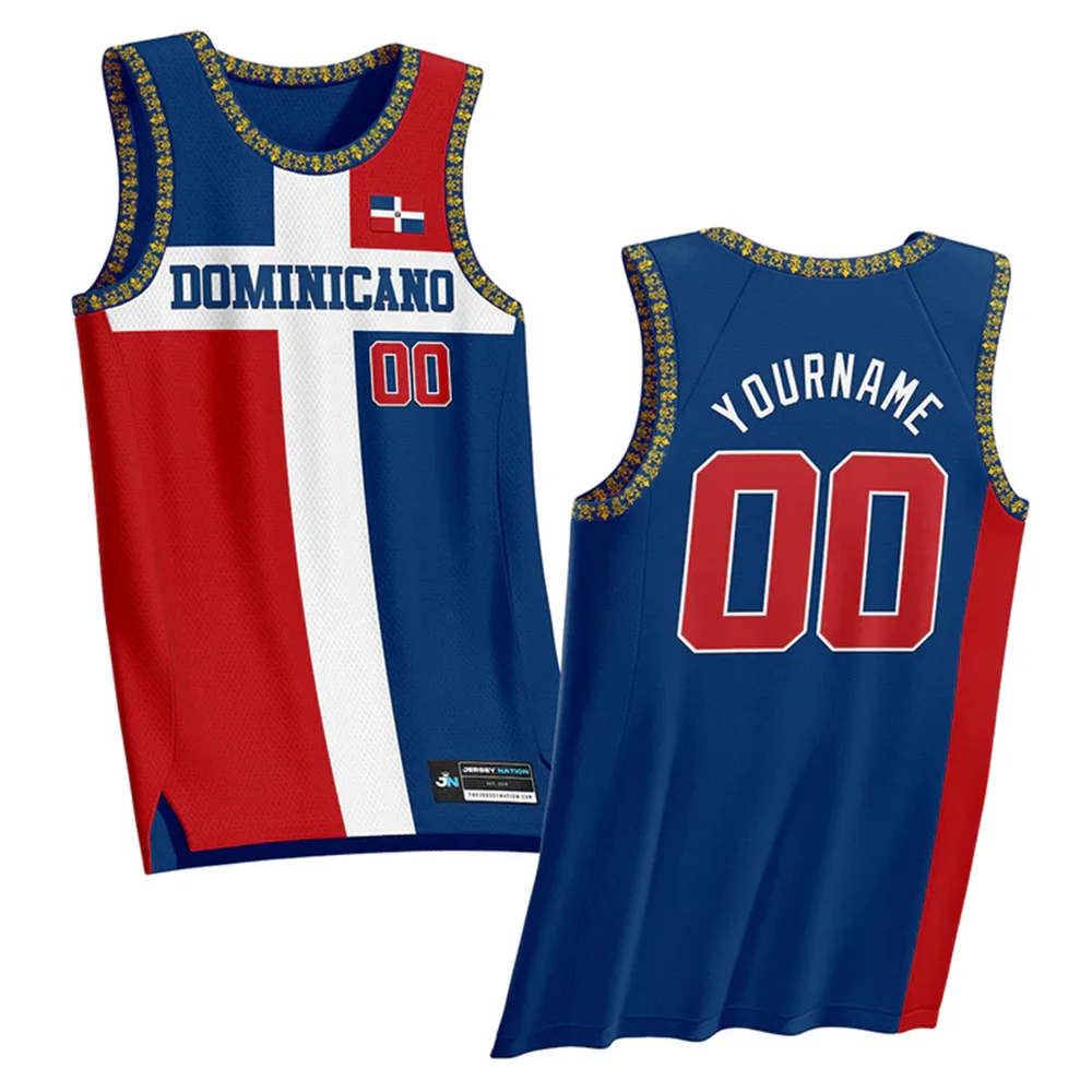 24-25 Dominican Republic Custom Basketball Jersey Fashion Quick Drying Breathable Sleeveless T-shirt Children's T shirt Top