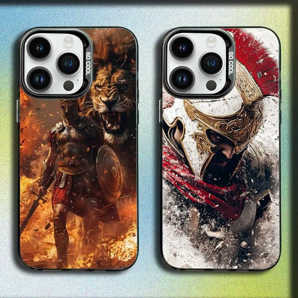 

Armor Helmet Warrior Phone Case For iPhone 17,16,15,14,13,12,11,Pro,Max,Plus,E,SE4,Air,Mini Black IMD Box