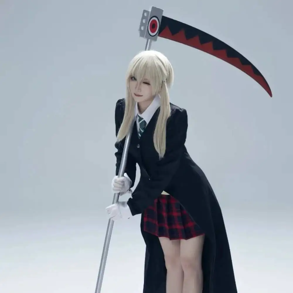 Maka Albarn Cosplay Costume Soul Eater MAKA Black Coat Combat Outfit Dress JK Sailor Uniform Shirt Wig Set For Women Comic Con view 4