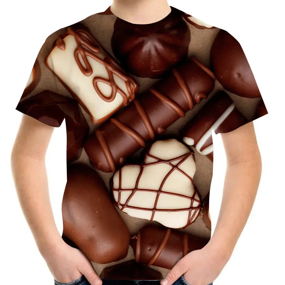 Children's Clothing T-Shirt for Girls Short Sleeve Boy Child Tee Tops Colorful Candy 3D Print Casual O-Neck Kids Summer Clothes view 5