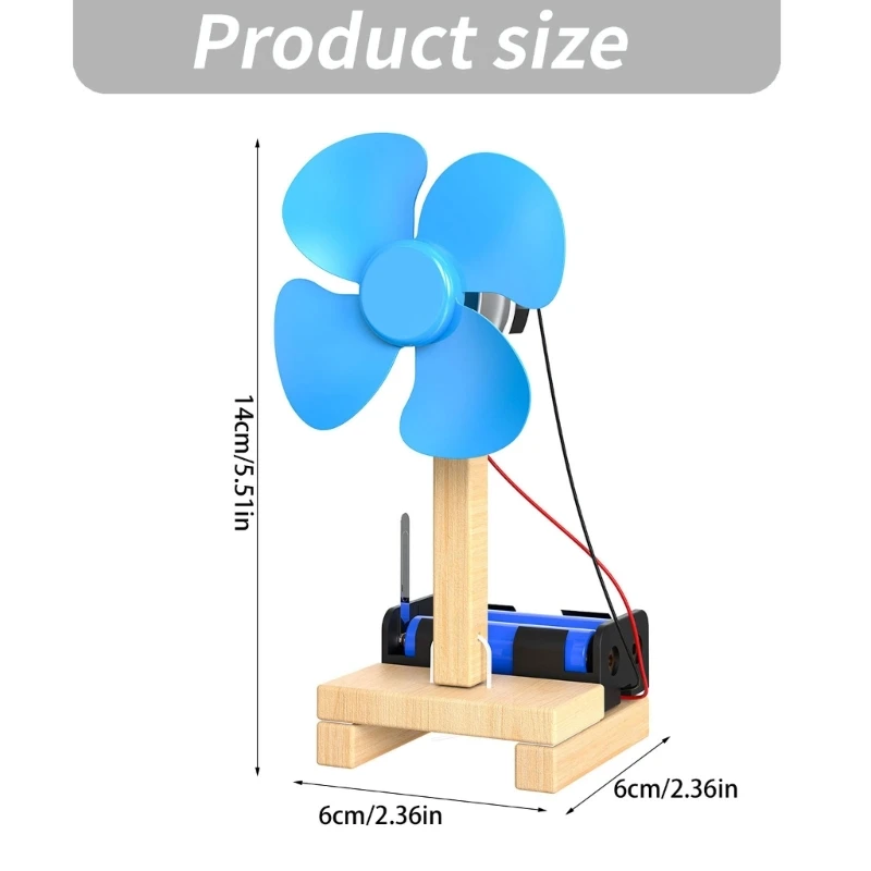 DIY Electric Fan Assembly Project with Battery Powered Motor, and Plastic Parts Hands-On Science, Home Craft 15UB