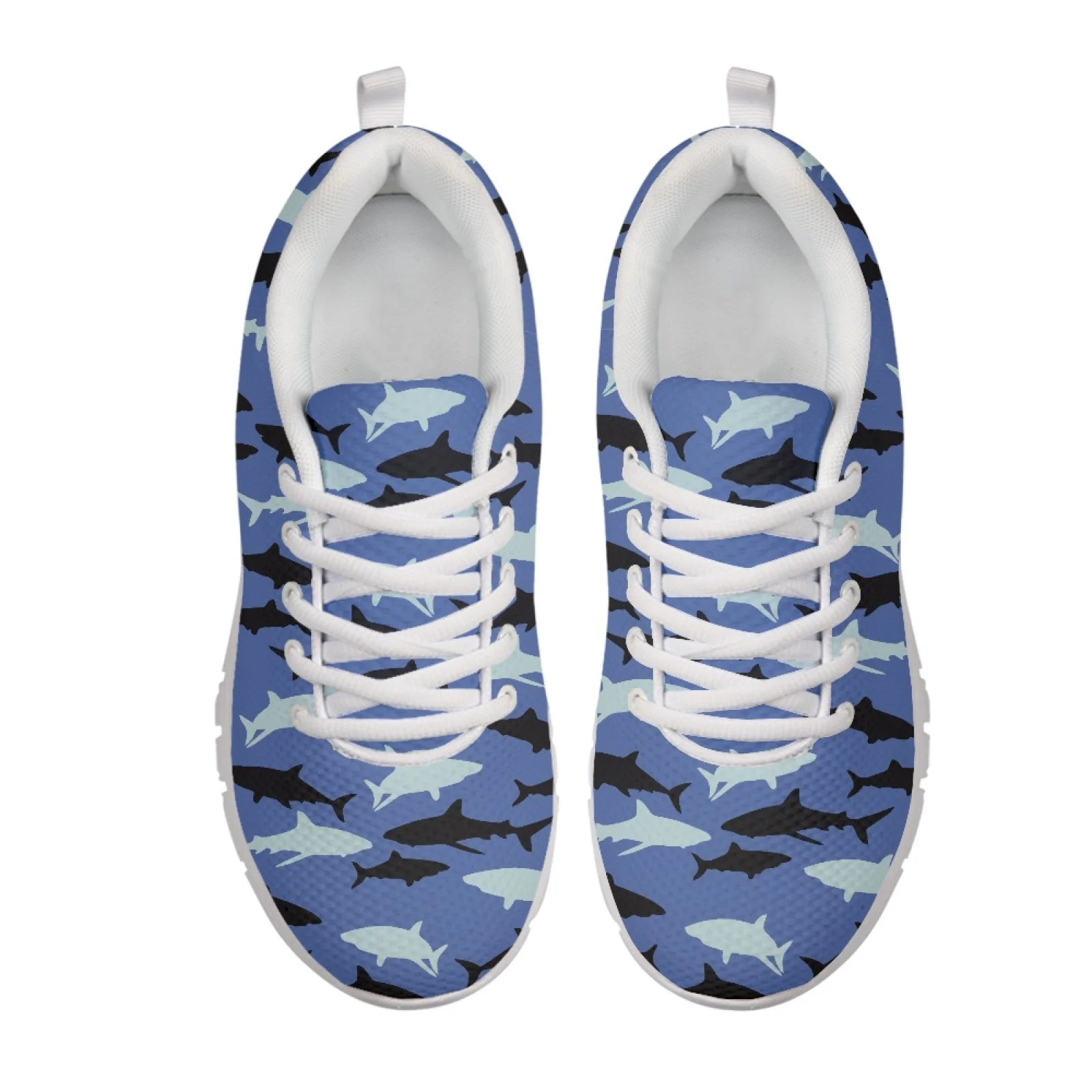 Coloranimal Shark Print New Trend Breathable Running Shoes for Women Mesh & EVA Sole Running Sneakers Trainers Footwear