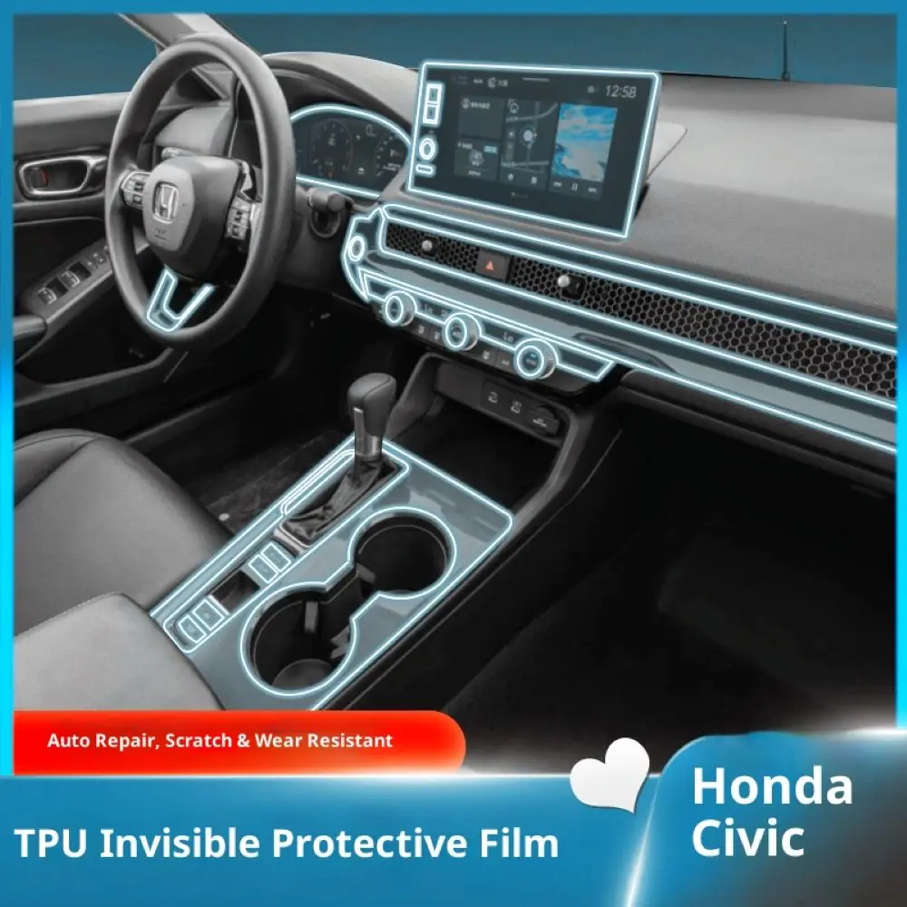 para-2025-honda-civic-11th-gen-tpu-protetor-de-tela-filme-pre-cortado-do-painel-pecas-completas-da-modificacao-da-sedan
