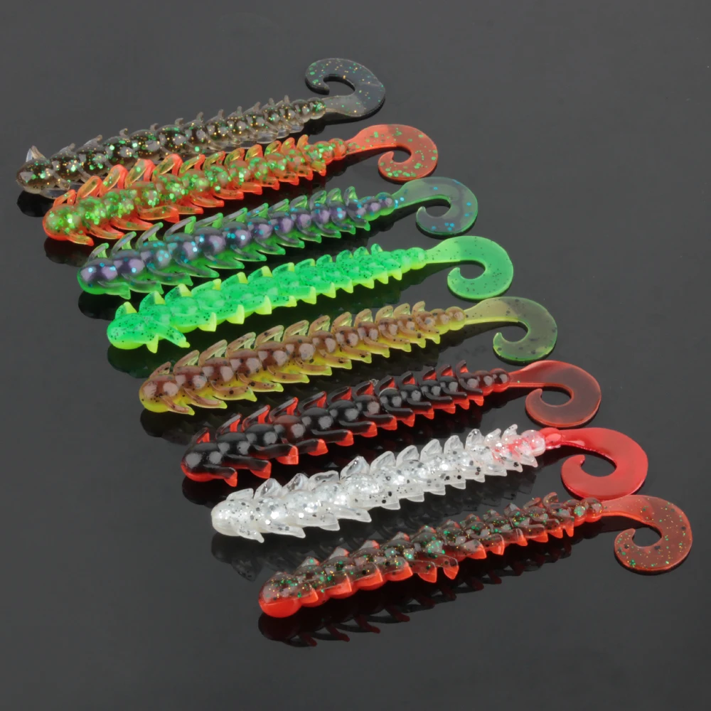 Spinpoler لينة Bugsy الصيد إغراء Wriggler نوع البلاستيك مع الساقين دودة الطعم 11.5 سنتيمتر مزدوجة اللون سويم المطاط شاد Pesca