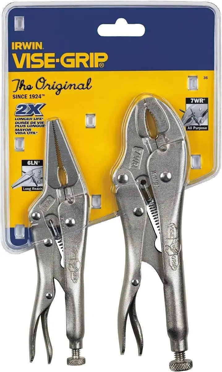 

2-Piece Locking Pliers Set with Wire Cutter, 36 Size - Durable and Versatile Tool