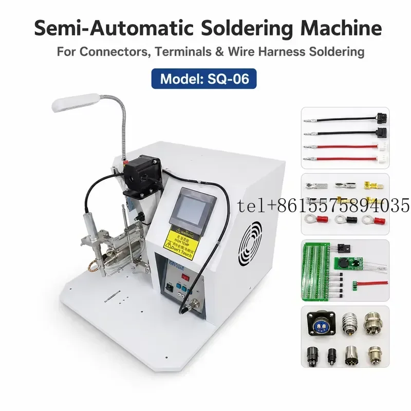 hot SQ-06 Semi-Automatic Soldering Machine PLC Control 600C High Temp for LED Strip Connector Sensor Wire Soldering Factory