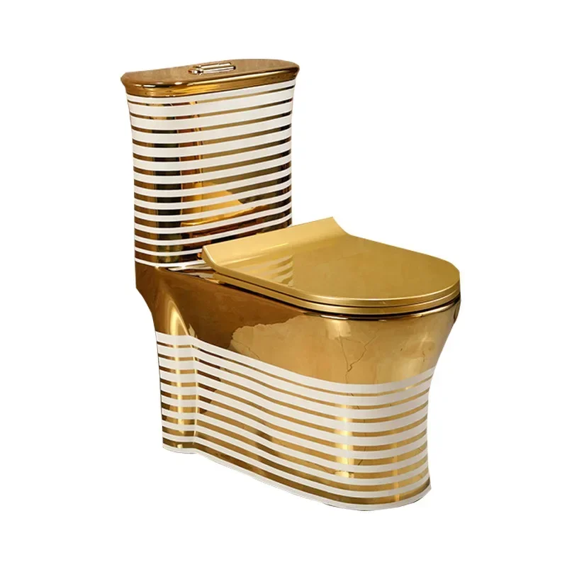 Golden Luxury Gold Electroplating Flush Mute Water Saving Sit