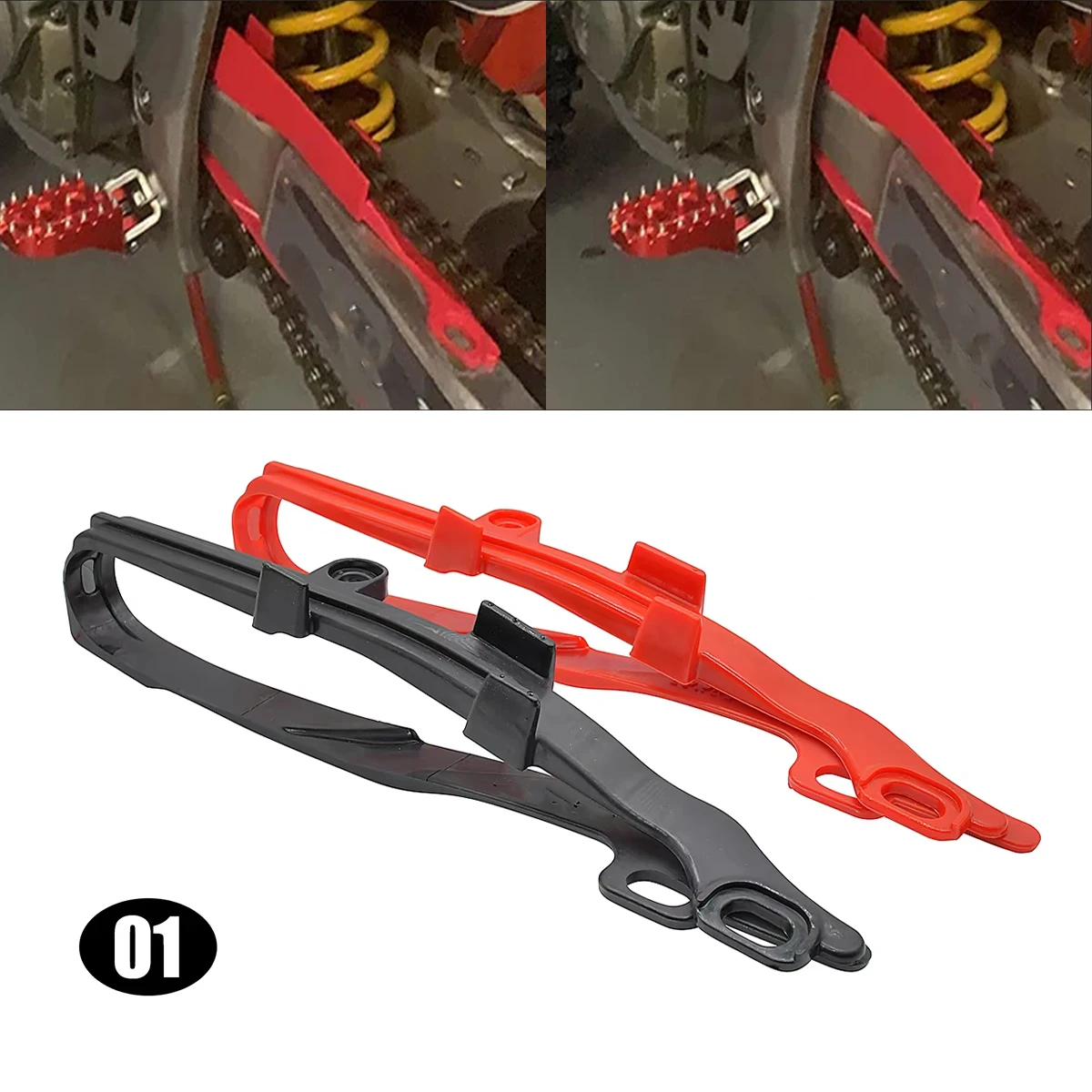 Binario guía deslizante de cadena para motocicleta, horquilla plana para Honda CR CRF 125R 250R 250X 450R 450 CR125R CR250R CRF250X CRF450R CRF450X