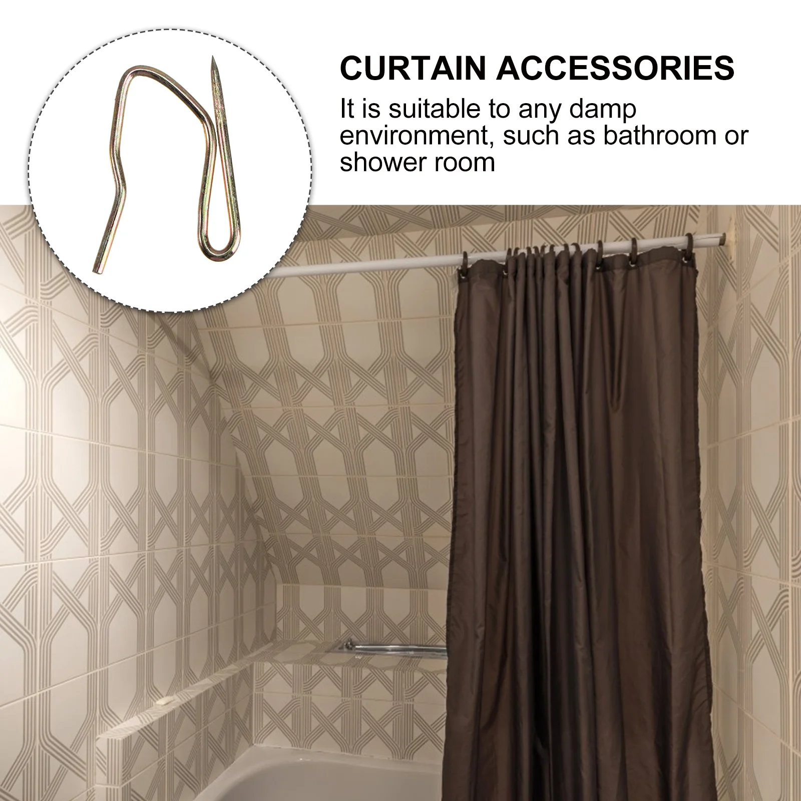 

400Pcs Curtain Pleat Hooks Sturdy Metal Single Hook Set Perfect for Window Curtains Shower Rooms Moisture Resistant Hanging