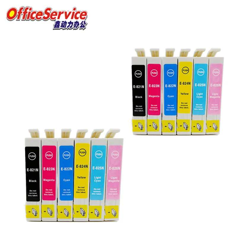 T0821 82N Ink Cartridge Compatible For Epson Artisan 635 725 730 835 837 1430 R290 R270 R390 RX590 RX610 800FW 810FW  printer