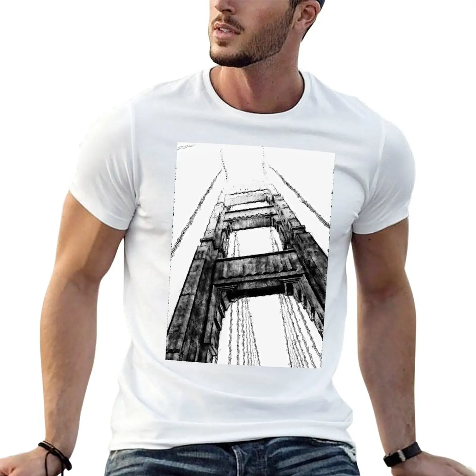 

Golden Gate Bridge T-Shirt man t shirt summer man t shirts high quality luxury brand graphic t shirts for man T-Shirt