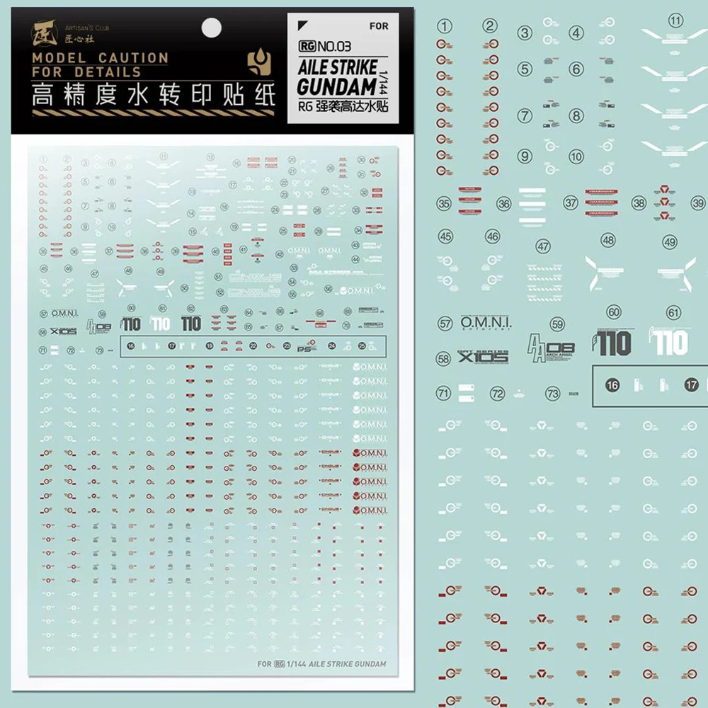 Water Slide Decal for RG 1/144 GP 1/144 Model Hobby WaterSlide Decal Multi-Use Upgraded Set