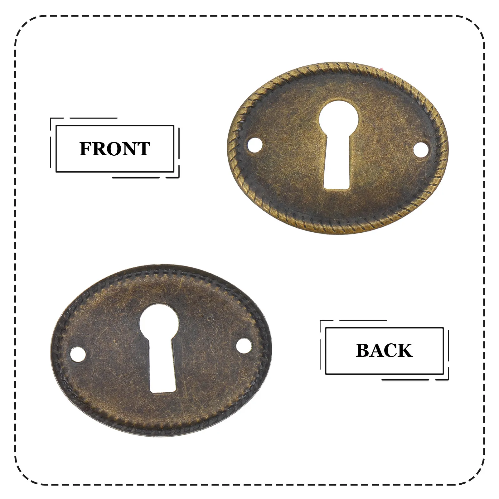 20Pcs Oval Vintage Keyhole Cover Plates Iron Decorative Drawer Door Cabinet Keyhole Protectors for Furniture Hardware