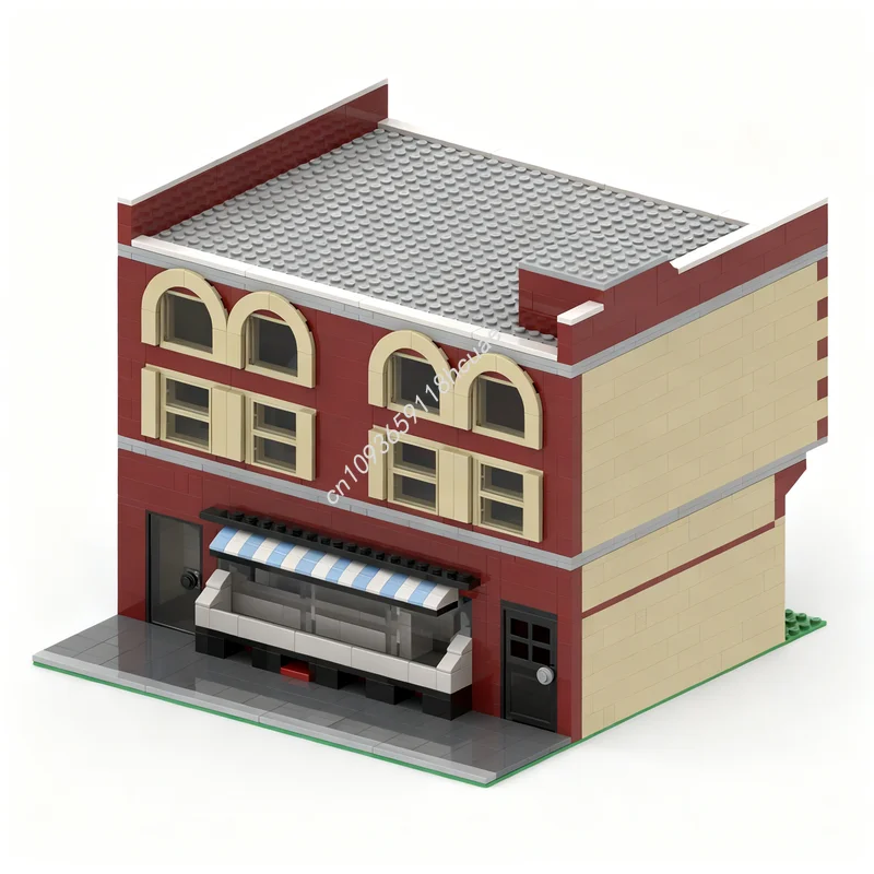 1796 peças MOC Streetlie Serenade Record Store, Blocos de Construção de Modelo de Paisagem Modular, Brinquedos de Construção, Presente de Natal