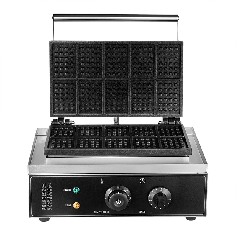 Rectangle Waffle Maker with Electric Heating Temperature Control & Non-Stick Coating