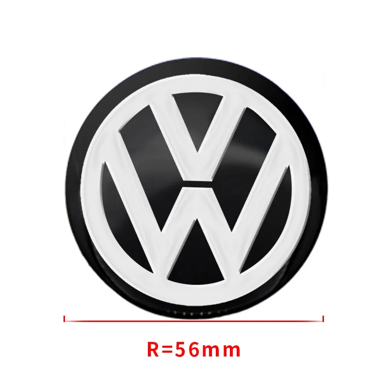 56mm Wheel Center Cap Hub Covers Badge Sticker Accessories For Volkswagen T-ROC Polo Tiguan Passat Golf Touareg Magotan Amarok