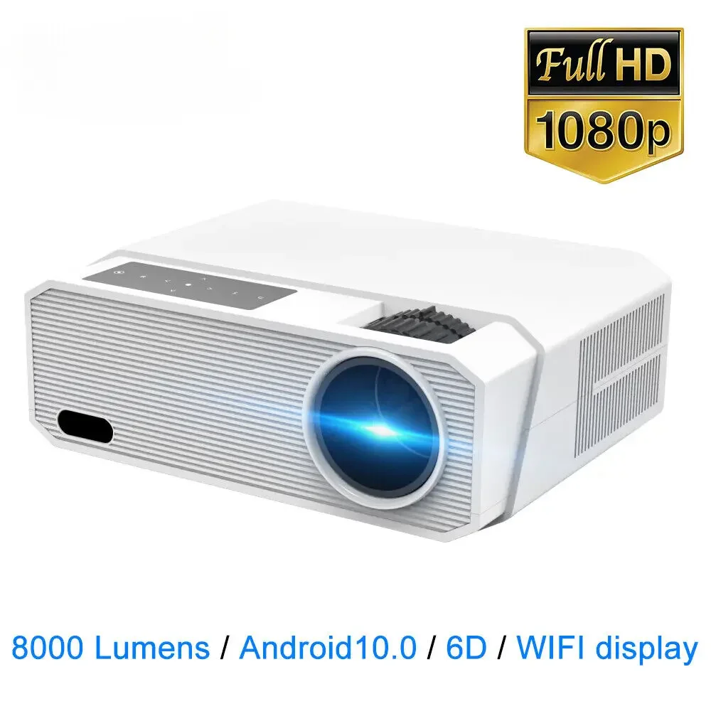 Proyector LED 1080P 4K 8000 lúmenes FHD Android 10,0 5G WIFI para cine en casa