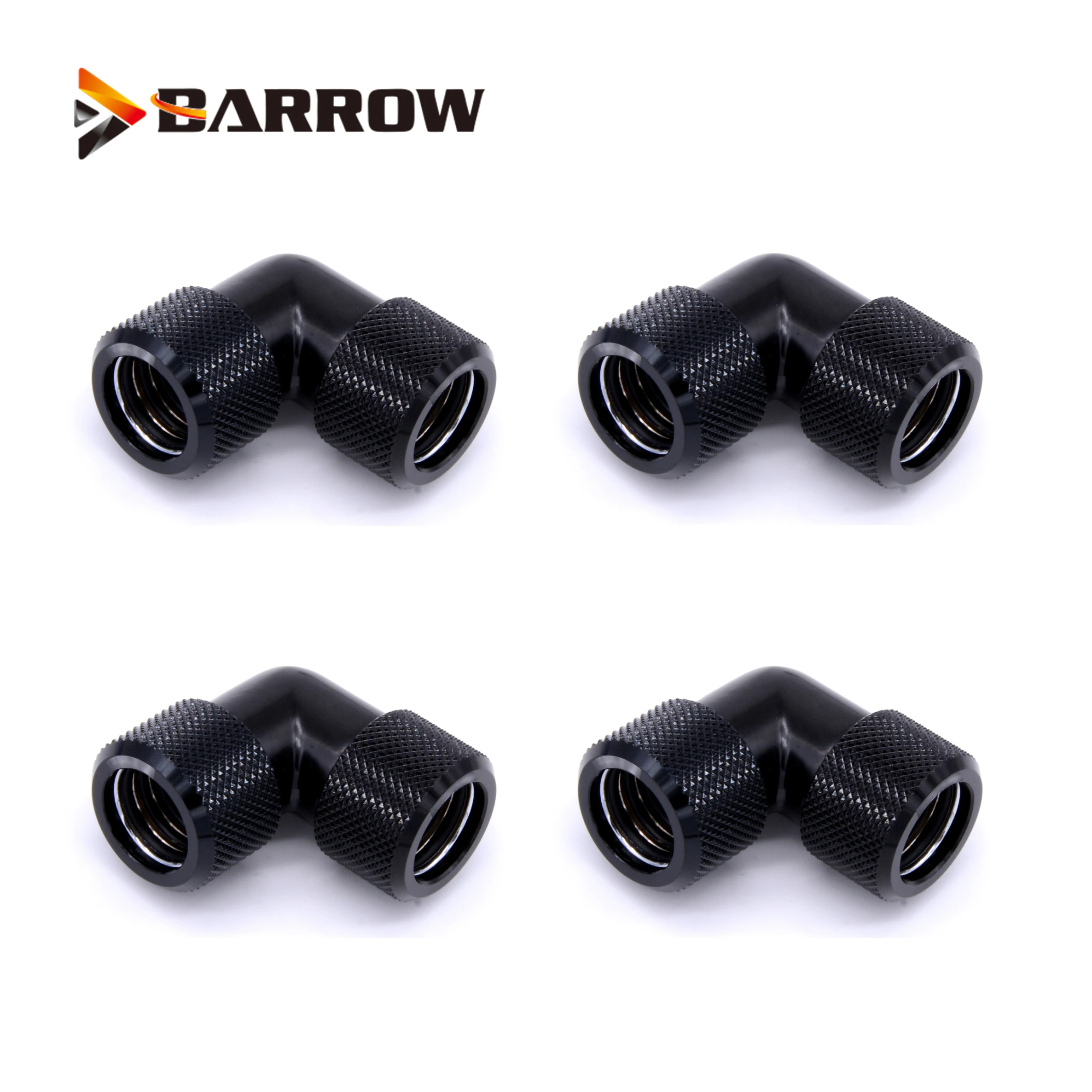 

4Pcs/lots G1/4'' Thread Dual 90 Degree Rotary Fitting Adapter Rotating 90 Angle Adaptors Use for Od12mm/14mm/16mm Hard Tube