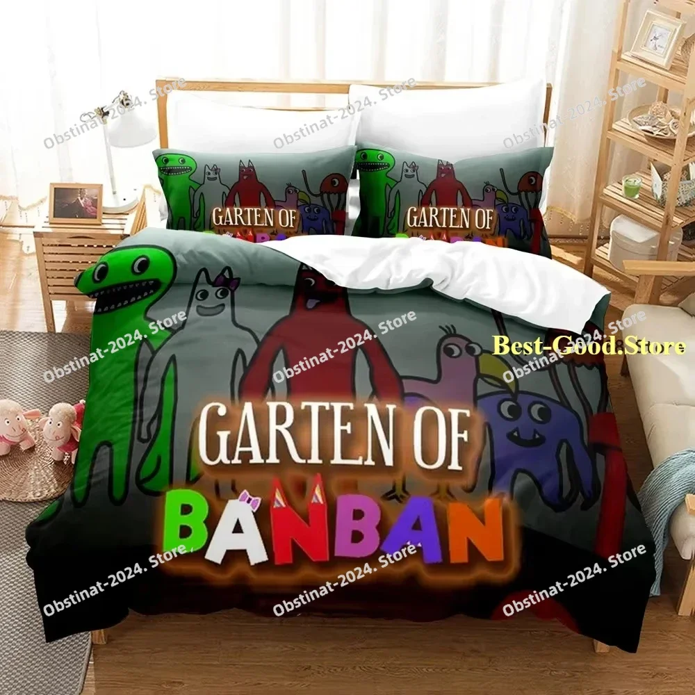 Garten Of Banban طقم سرير الكرتون أغطية سرير هدية للبنين أطفال بنات ديكور المنزل واحد التوأم كامل الحجم لطيف طقم أغطية لحاف #4