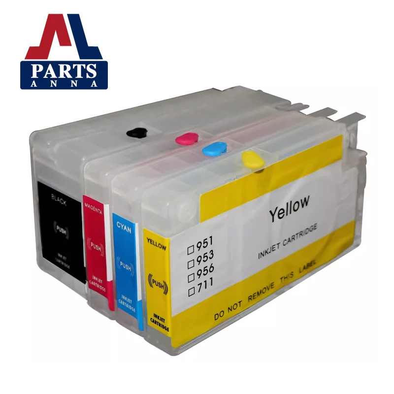 4PC H711 HP711XL 711 711XL Refillable Ink Cartridge Or Auto Reset Chip For HP 711 T120 T520 120 520 Designjet Plotters