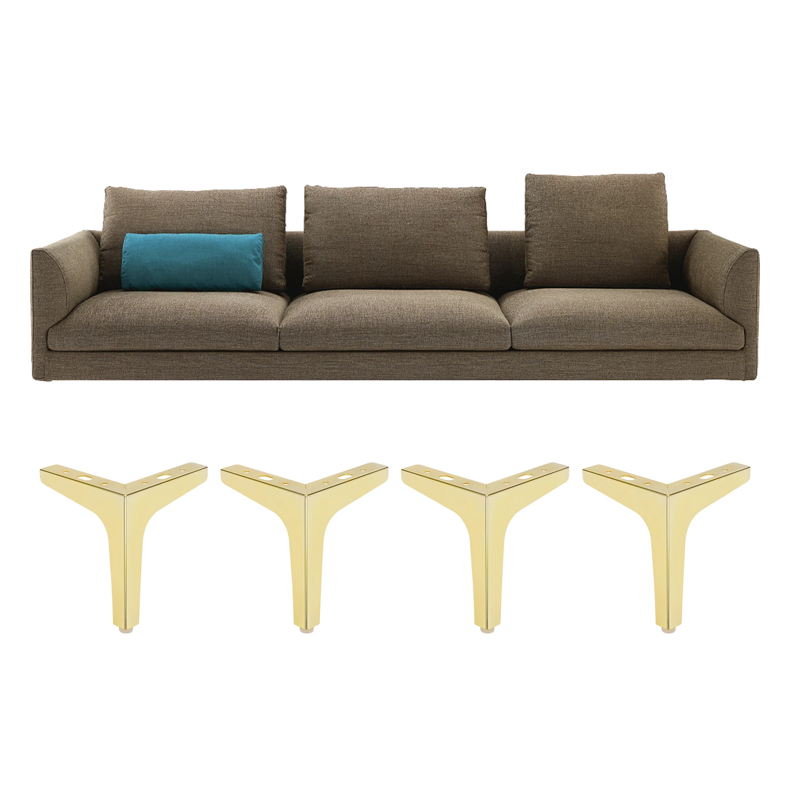 Modern Furniture Sofa Metal Legs, DIY Replacement Parts Set, 4Pcs per Kit