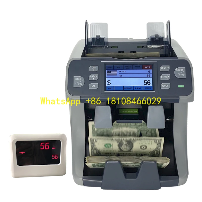 Touch Screen Bank Use USD RON Bill Counting Banknote 450X Commercial CIS Value Money Counter Machine Multi Currency Detecting