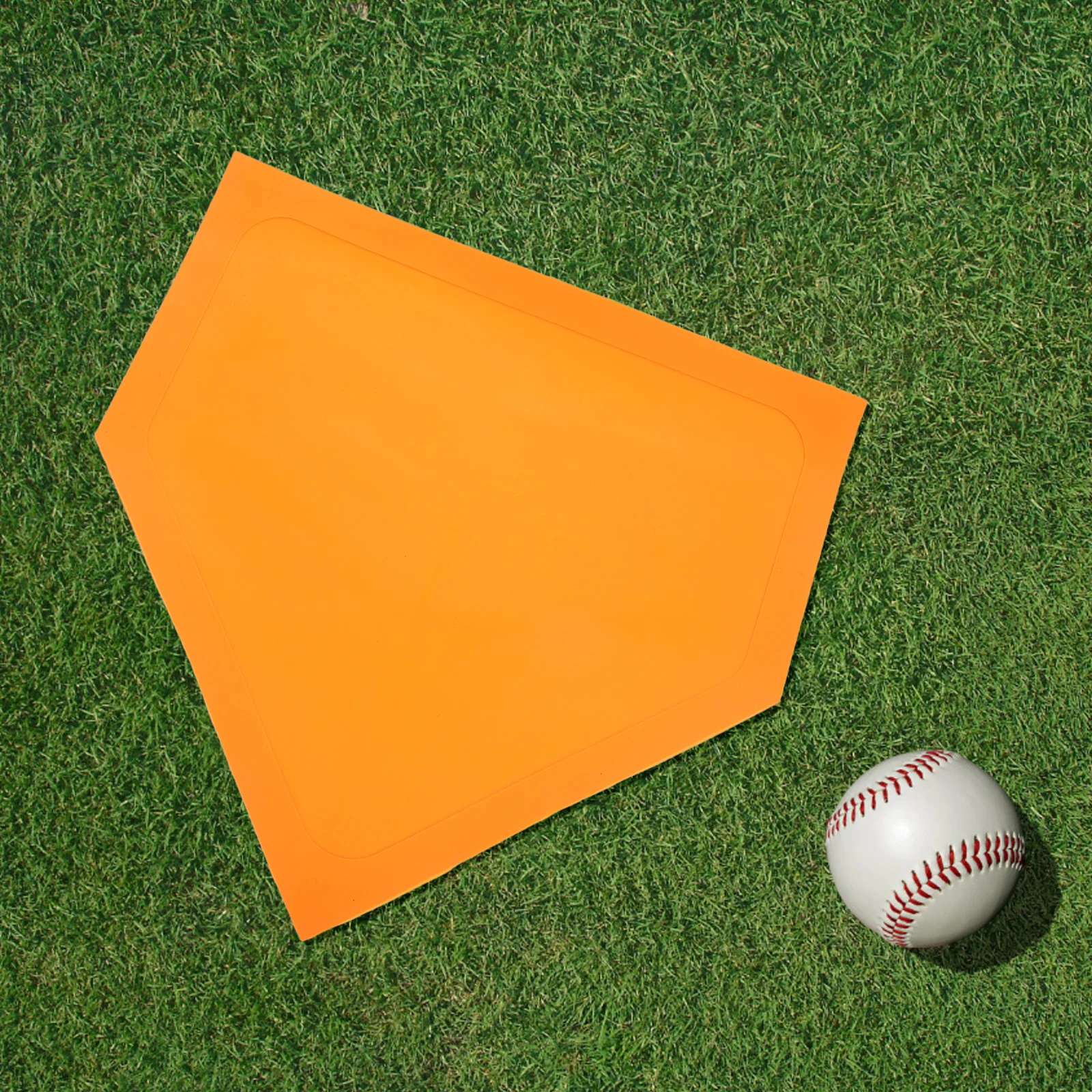 

Flat Triangular Baseball Home Plate Softball Rubber Training Marker Portable Durable Pitchers Throw Down Spot for Backyard