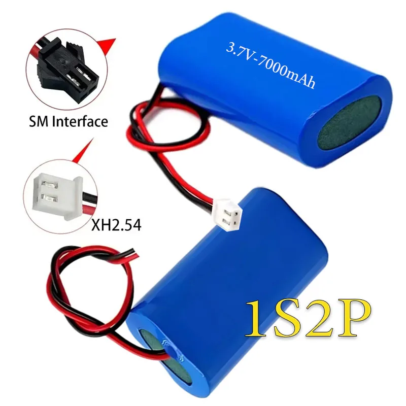

Новая оригинальная литий-ионная аккумуляторная батарея 18650 1S2P 3,7 В, 7000 мА с 2P-подключаемым встроенным BMS, подходит для радиоуправляемых вертолетов