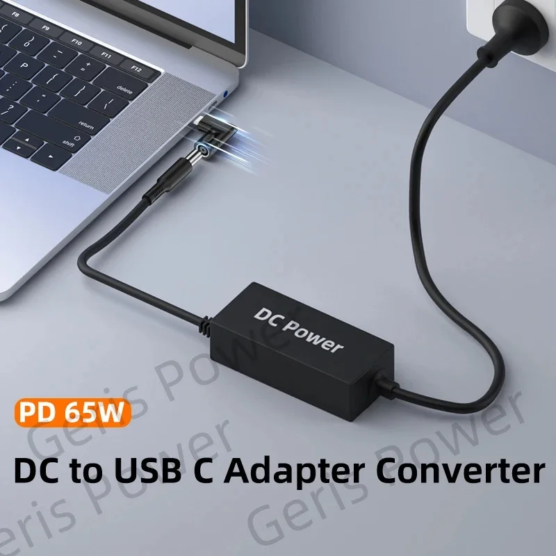 65W 100W 140W Adattatore di alimentazione USB C Convertitore PD Tipo C Maschio a Femmina quadrata Spina CC Cavo di ricarica rapido per caricabatterie Lenovo