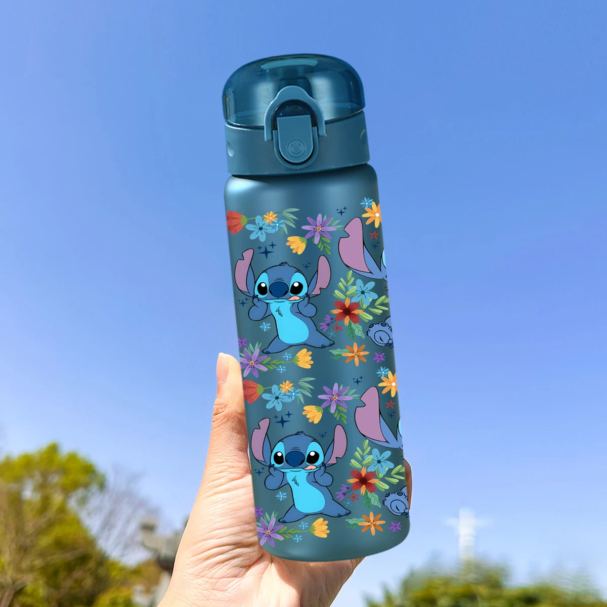 1 قطعة زجاجة مياه بلاستيكية مطبوعة 26 أونصة، كوب ماء رياضي مقاوم للتسرب في الهواء الطلق كهدية عيد ميلاد، هدية عيد الميلاد ديزني #4