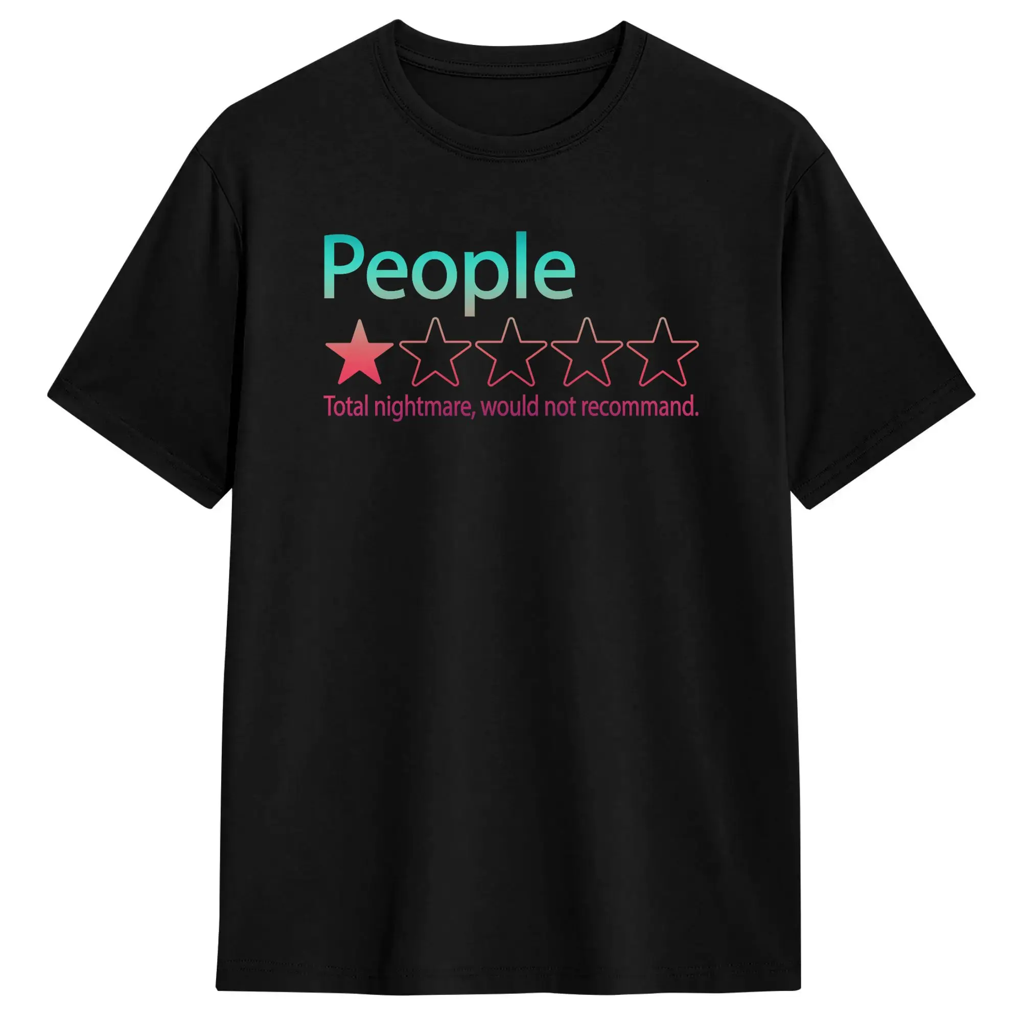 People Would Not Recommend One Star Total Nightmare T Shirt Summer  Pure Cotton T-Shirts For Male Casual Tshirt Y2K Basic Tops