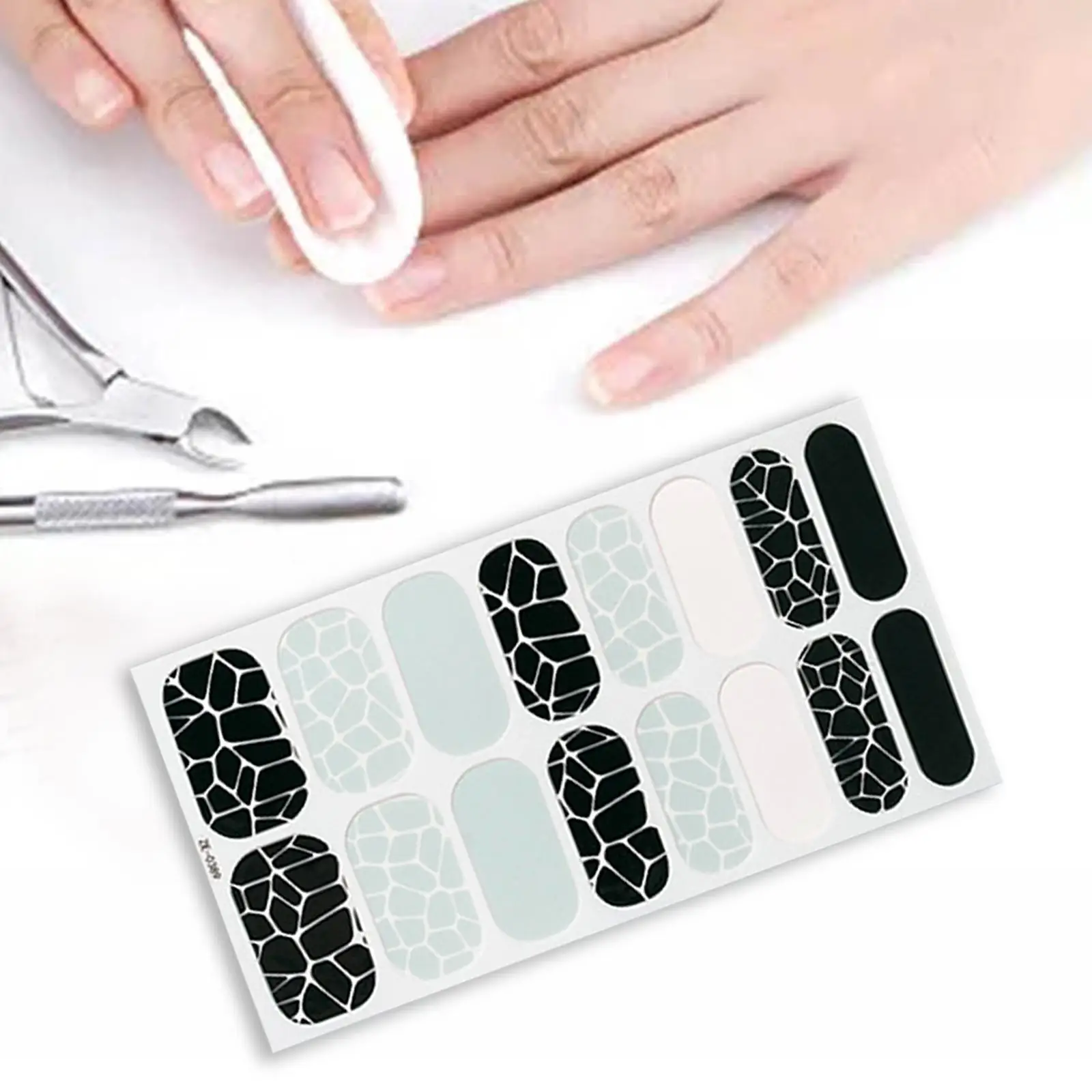 Bandes d'ongles en gel semi-durci pour filles et femmes, enveloppes d'ongles, salon, 16 pièces