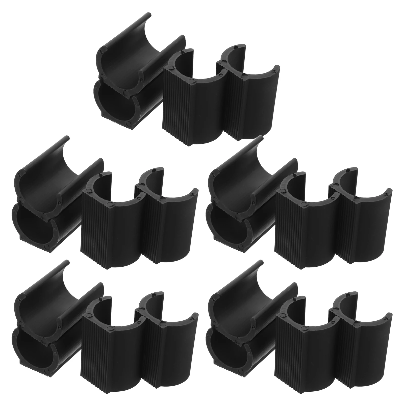 

20pcs Black Anti-slip Chair Pipe Clamps for 25mm Tubes Plastic Feet Durable Easy Installation Office Dining Chairs