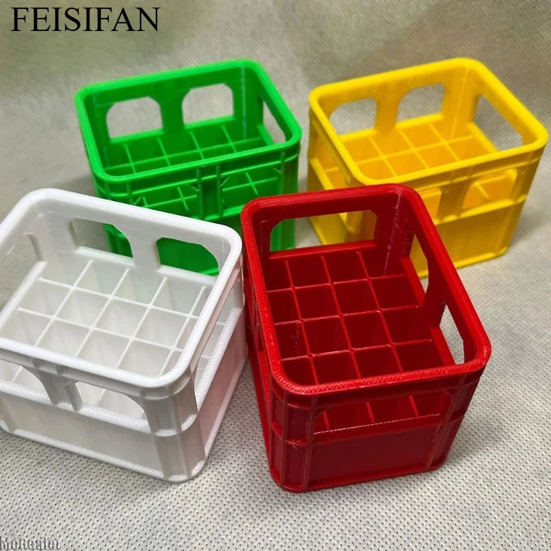 Stackable 3D Printed Battery Storage Box Beer Crate Design Organizer For AA No.5 AAA No.7 Batteries Storage Basket