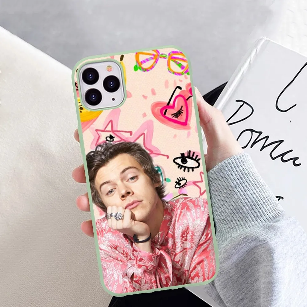 Singer H-HaRRy Fashion S-styles Phone Case for iPhone 14 11 12 13 Mini Pro Xs Max 8 7 6 6S Plus X XR Solid Candy Color Case