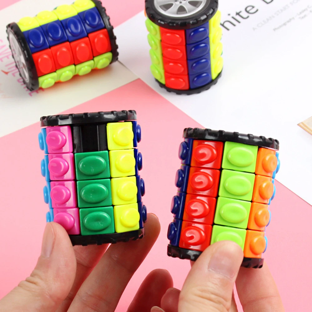 Creative 3D Rotating Slid Cube Puzzle Color Tower Decompression Novel Cube Child Puzzle Toy Parent-child Montessori Prop Gift