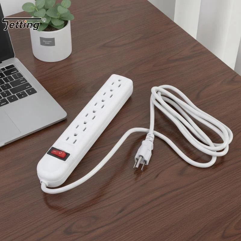 US Power Strip 6 Outlet 2M Surge Protected Extension Cord On Off Switch Safe Socket For Home Office Dorm Electronic Charging