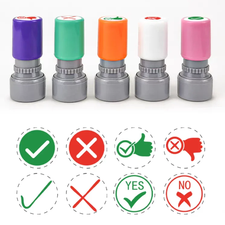 Symbol √ × Teacher's Correction Homework Stamp Is Correct, Incorrect Hook, Fork, Small Circle Stamp, Correct Marking, Incorrect