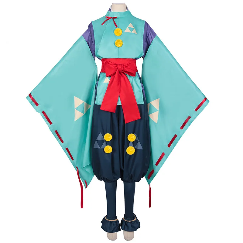 Anime Samurai Tokiyuki Houjou Cosplay green Red Costume Halloween Full Sets Uniform Women Men Clothing