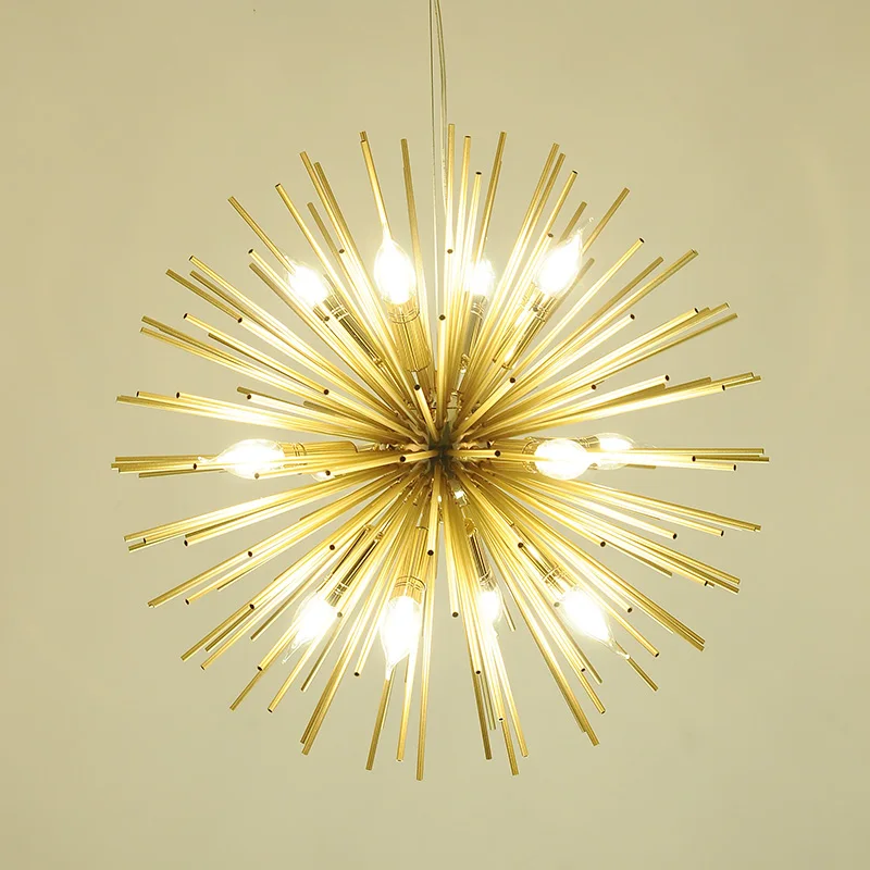 Post-modern  Gold Pendant Lights Living Room Bedroom led radiation sphere art Personality design pendant lamp